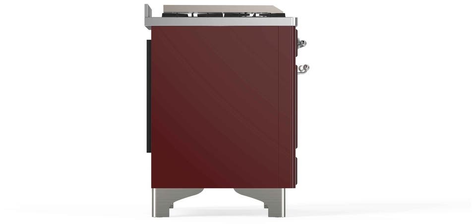 Ilve UM12FDNS3BUCLP Liquid Propane In Burgundy W/ Chrome Trim
