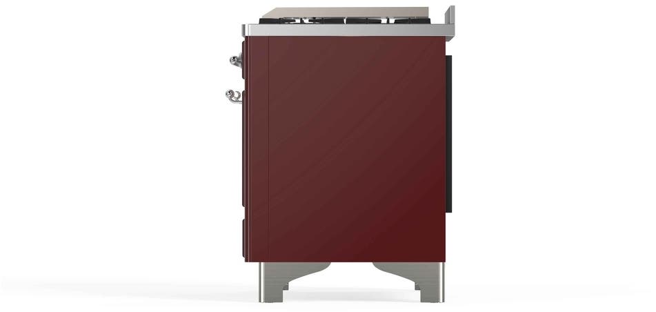 Ilve UM12FDNS3BUCLP Liquid Propane In Burgundy W/ Chrome Trim
