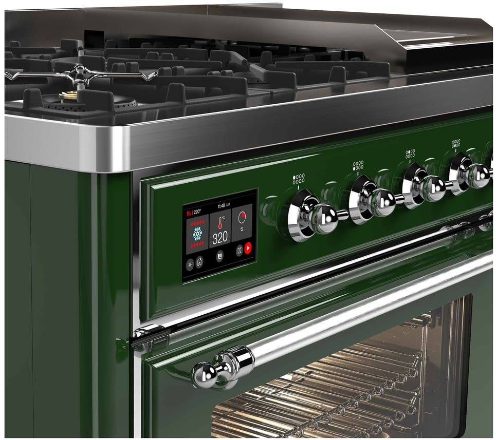 Ilve UM12FDNS3EGCLP Liquid Propane In Emerald Green W/ Chrome Trim