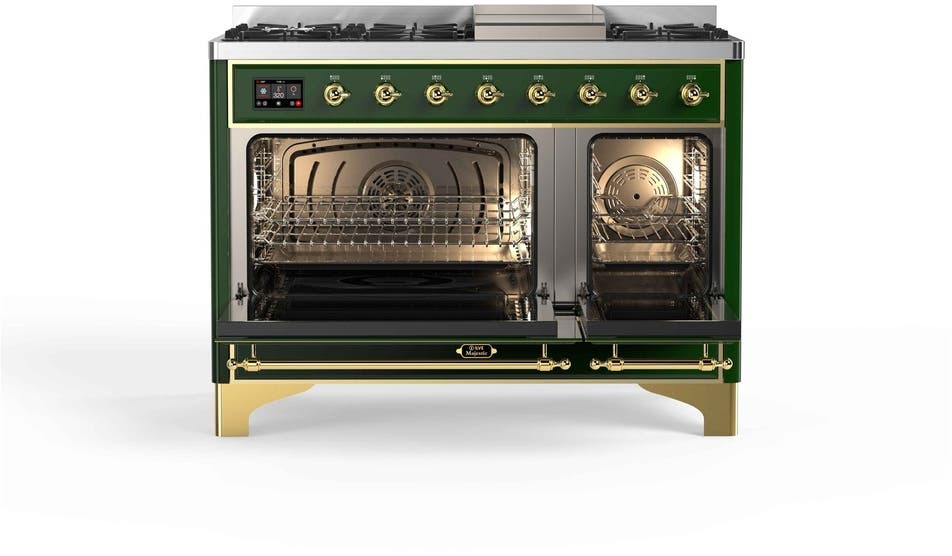 Ilve UM12FDNS3EGG Natural Gas In Emerald Green W/ Brass Trim