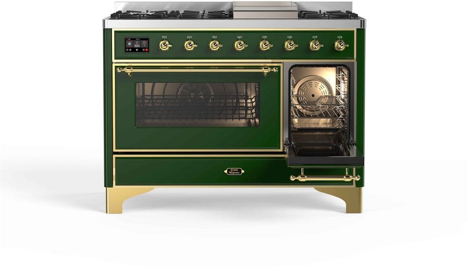 Ilve UM12FDNS3EGG Natural Gas In Emerald Green W/ Brass Trim