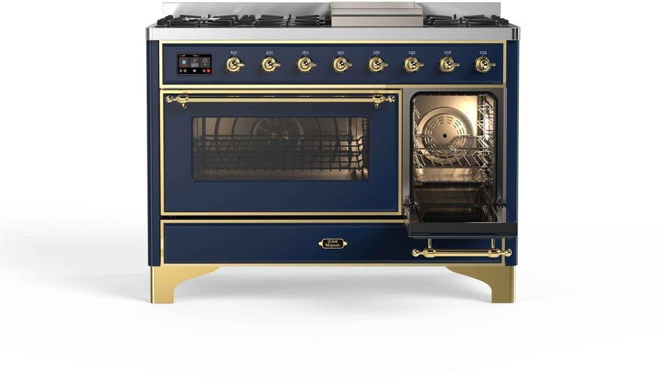 Ilve UM12FDNS3MBGLP Liquid Propane In Midnight Blue W/ Brass Trim