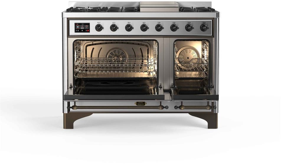 Ilve UM12FDNS3SSB Natural Gas In Stainless Steel W/ Bronze Trim