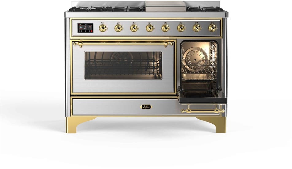 Ilve UM12FDNS3SSG Natural Gas In Stainless Steel W/ Brass Trim