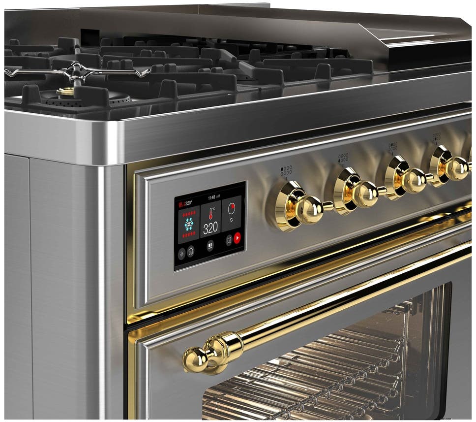 Ilve UM12FDNS3SSGLP Stainless Steel, Brass Trim - LP
