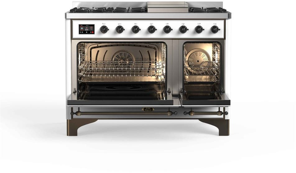 Ilve UM12FDNS3WHBLP Liquid Propane In White W/ Bronze Trim