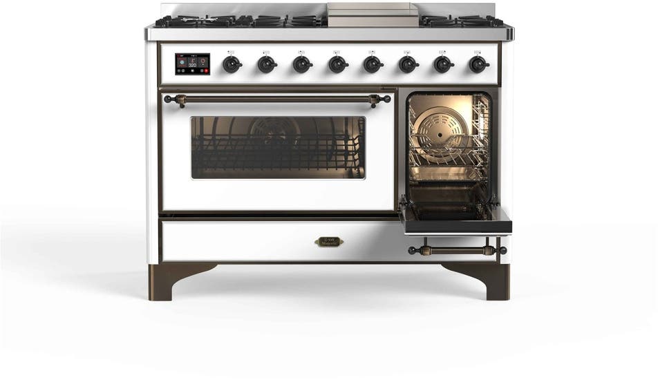Ilve UM12FDNS3WHBLP Liquid Propane In White W/ Bronze Trim