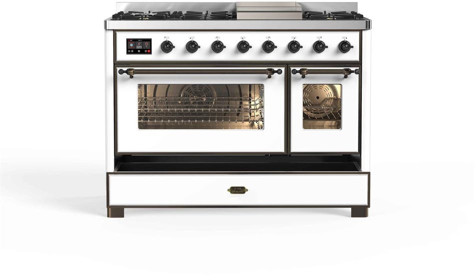 Ilve UM12FDNS3WHBLP Liquid Propane In White W/ Bronze Trim
