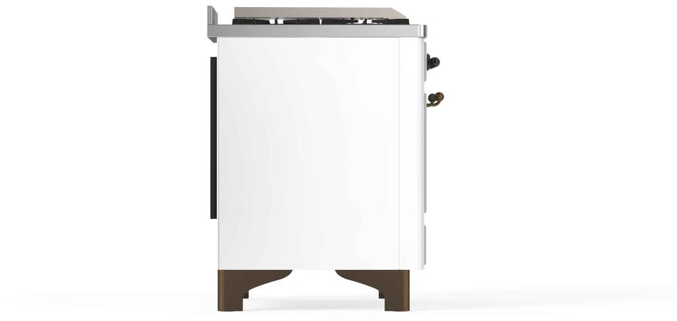 Ilve UM12FDNS3WHBLP Liquid Propane In White W/ Bronze Trim