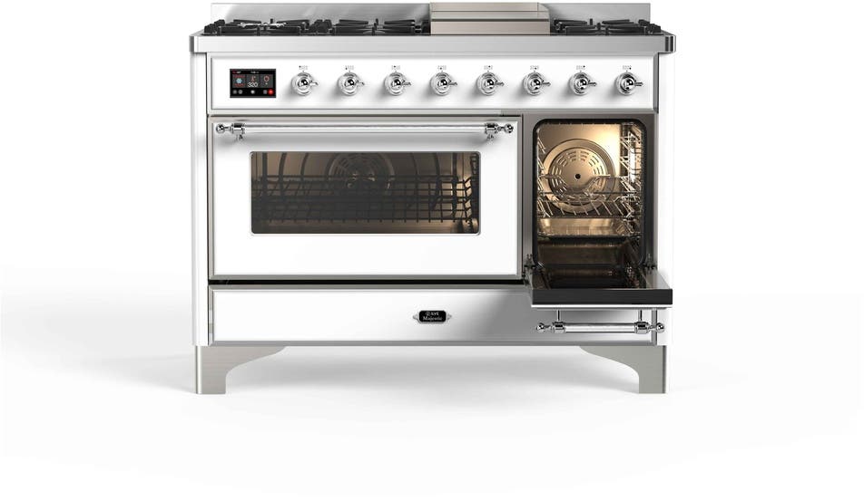 Ilve UM12FDNS3WHC Natural Gas In White W/ Chrome Trim