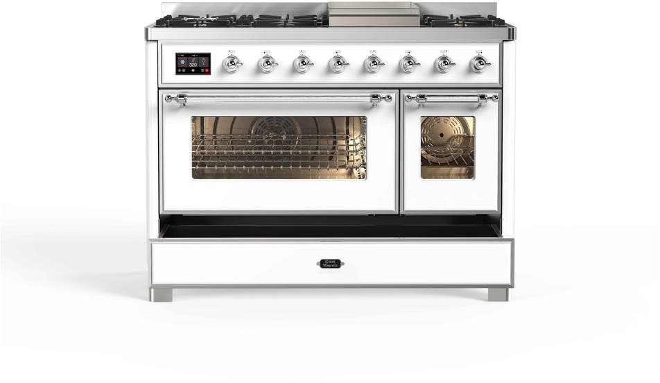 Ilve UM12FDNS3WHC Natural Gas In White W/ Chrome Trim