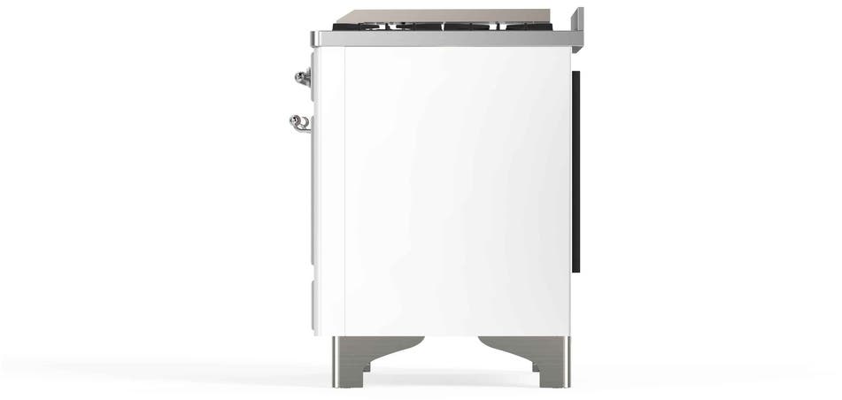 Ilve UM12FDNS3WHC Natural Gas In White W/ Chrome Trim