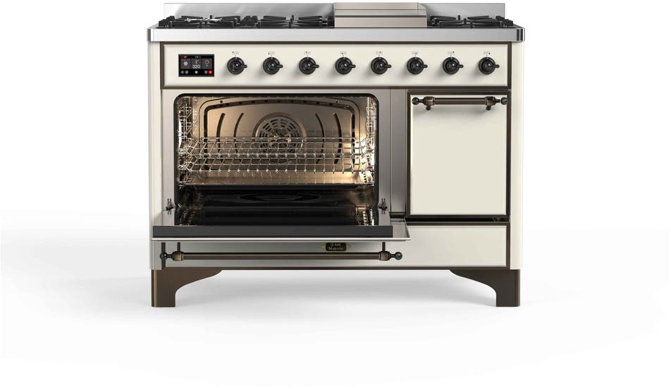 Ilve UM12FDQNS3AWB Natural Gas In Antique White W/ Bronze Trim