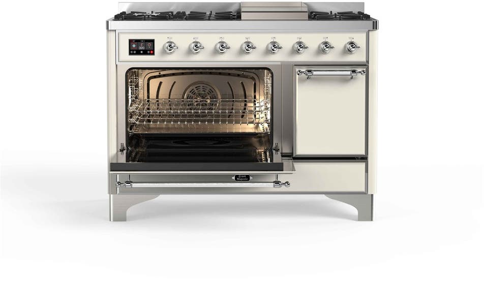 Ilve UM12FDQNS3AWC Natural Gas In Antique White W/ Chrome Trim