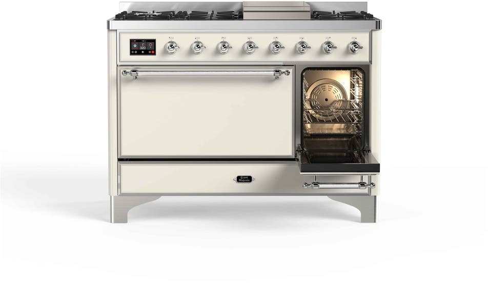 Ilve UM12FDQNS3AWC Natural Gas In Antique White W/ Chrome Trim