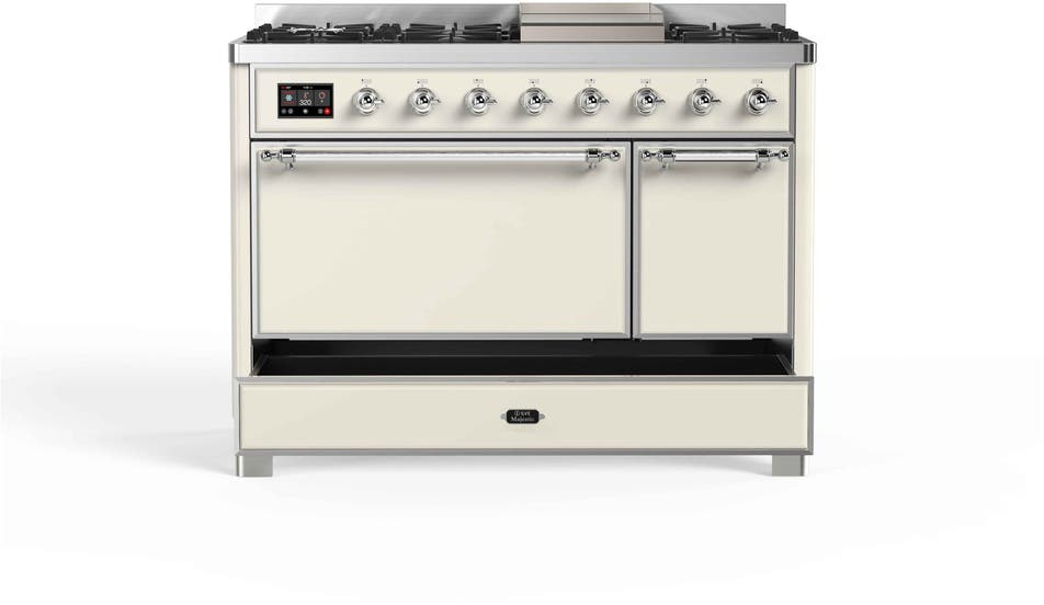 Ilve UM12FDQNS3AWC Natural Gas In Antique White W/ Chrome Trim