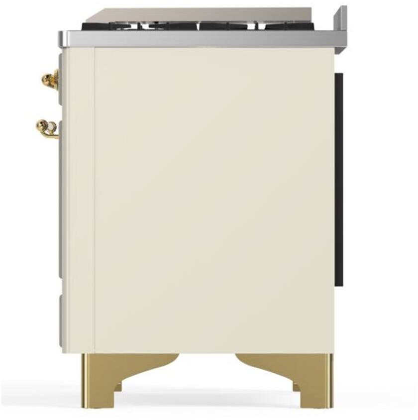 Ilve UM12FDQNS3AWG Natural Gas In Antique White W/ Brass Trim