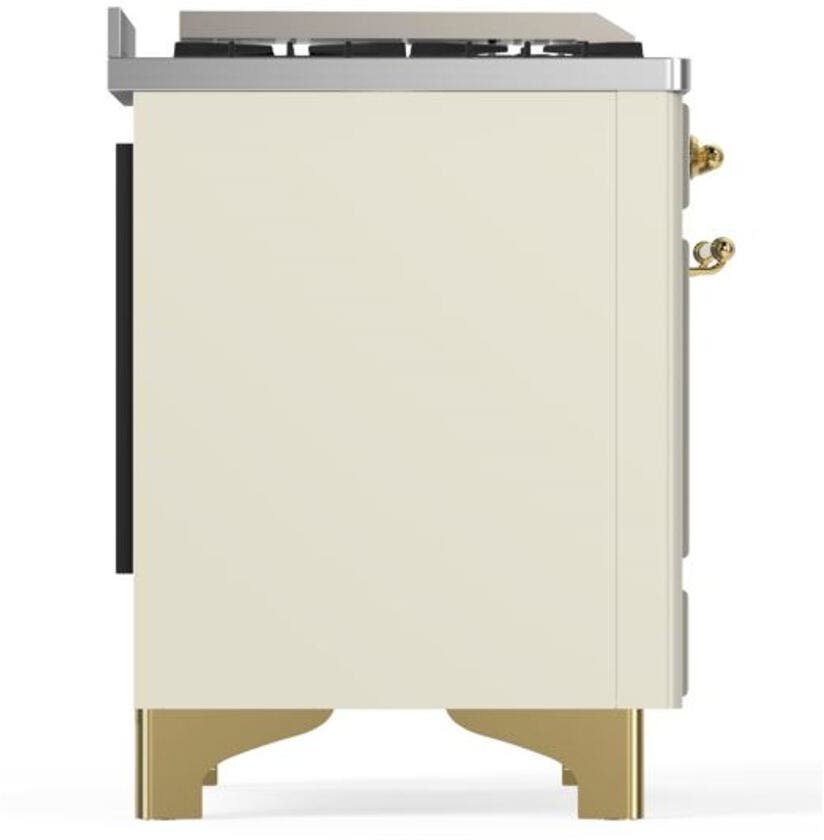 Ilve UM12FDQNS3AWG Natural Gas In Antique White W/ Brass Trim
