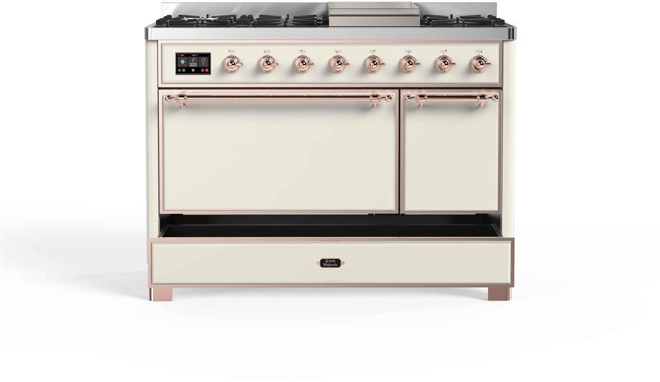 Ilve UM12FDQNS3AWP Natural Gas In Antique White W/ Copper Trim