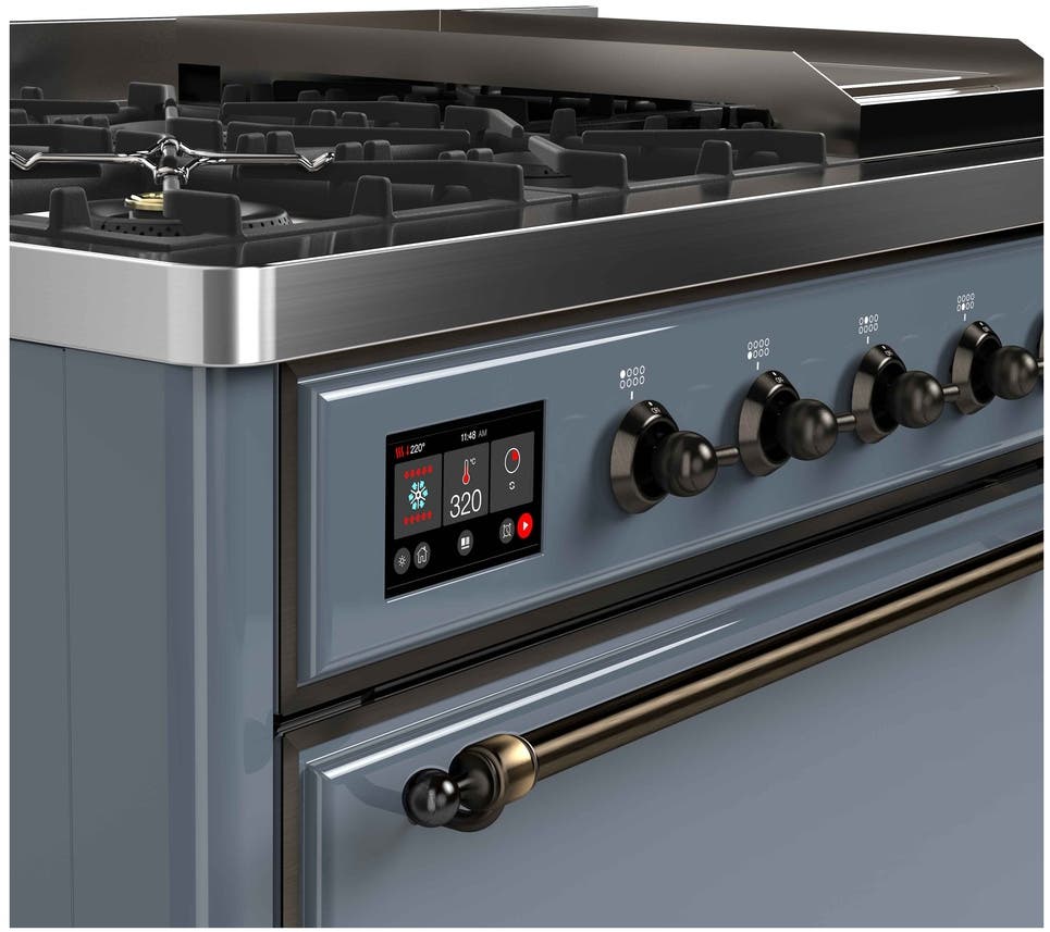 Ilve UM12FDQNS3BGB Natural Gas In Blue Grey W/ Bronze Trim