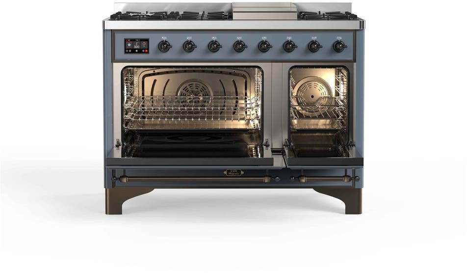 Ilve UM12FDQNS3BGBLP Liquid Propane In Blue Grey W/ Bronze Trim