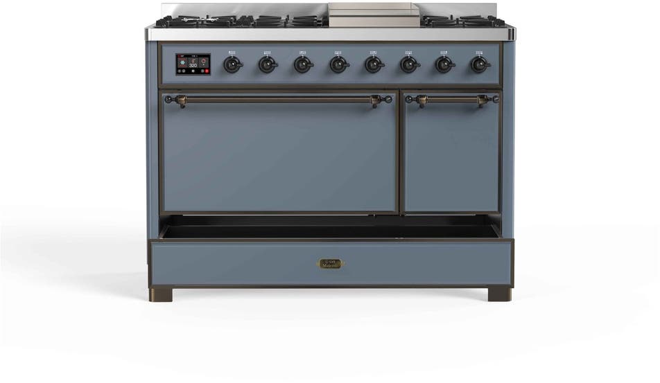 Ilve UM12FDQNS3BGBLP Liquid Propane In Blue Grey W/ Bronze Trim
