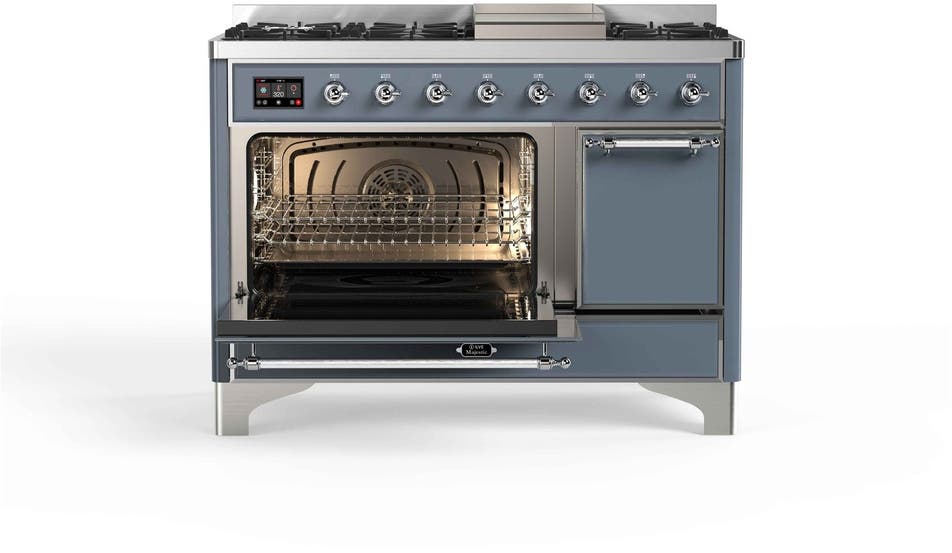 Ilve UM12FDQNS3BGCLP Liquid Propane In Blue Grey W/ Chrome Trim