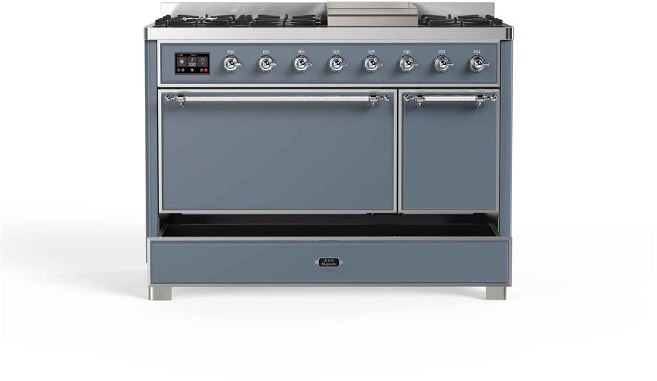 Ilve UM12FDQNS3BGCLP Liquid Propane In Blue Grey W/ Chrome Trim