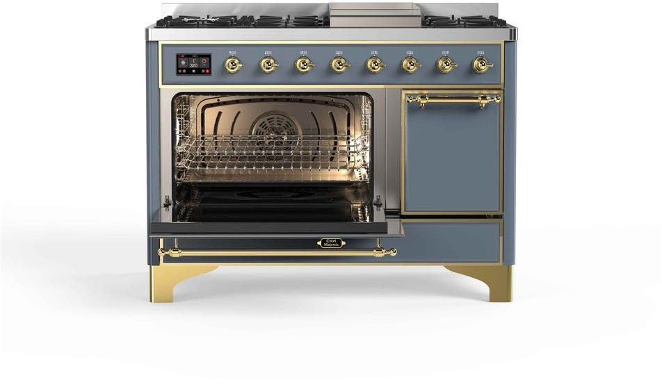Ilve UM12FDQNS3BGGLP Liquid Propane In Blue Grey W/ Brass Trim