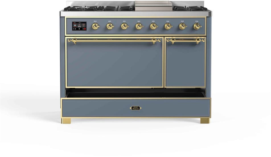 Ilve UM12FDQNS3BGGLP Liquid Propane In Blue Grey W/ Brass Trim
