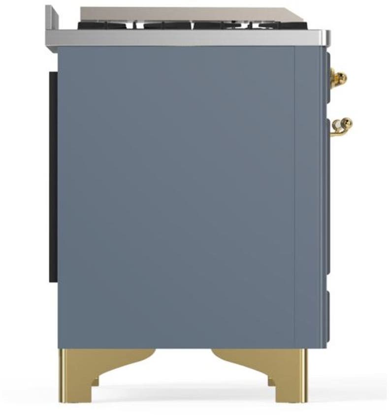 Ilve UM12FDQNS3BGGLP Liquid Propane In Blue Grey W/ Brass Trim