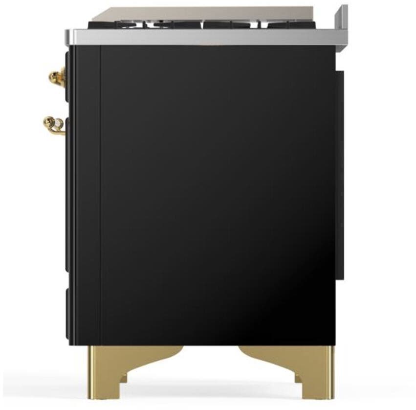 Ilve UM12FDQNS3BKG Natural Gas In Glossy Black W/ Brass Trim