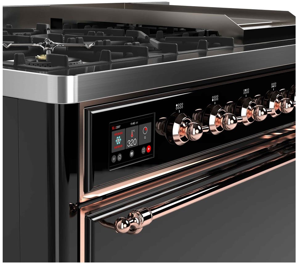 Ilve UM12FDQNS3BKP Natural Gas In Glossy Black W/ Copper Trim