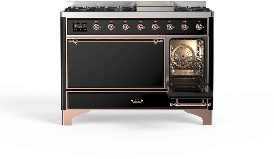 Ilve UM12FDQNS3BKPLP Liquid Propane In Glossy Black W/ Copper Trim
