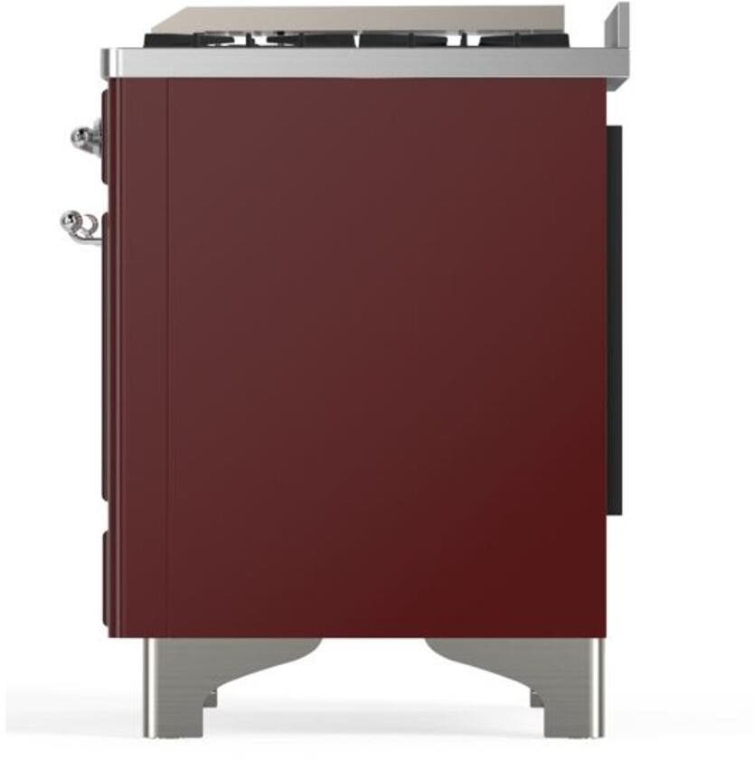 Ilve UM12FDQNS3BUC Natural Gas In Burgundy W/ Chrome Trim