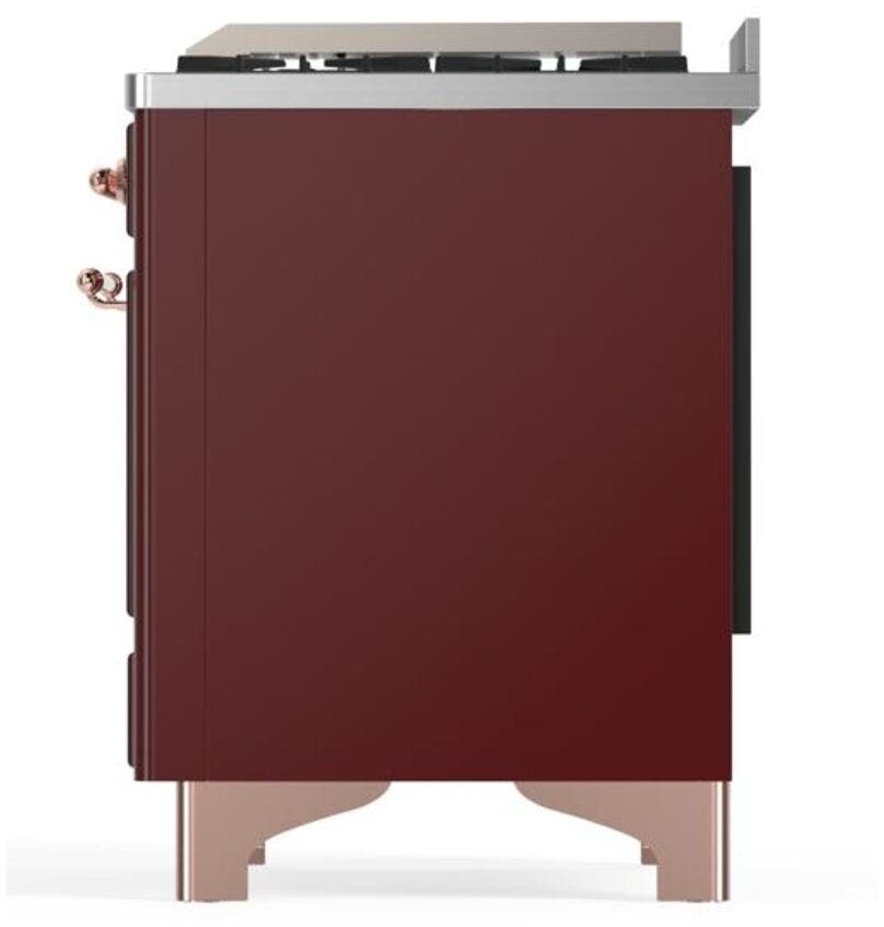 Ilve UM12FDQNS3BUP Natural Gas In Burgundy W/ Copper Trim