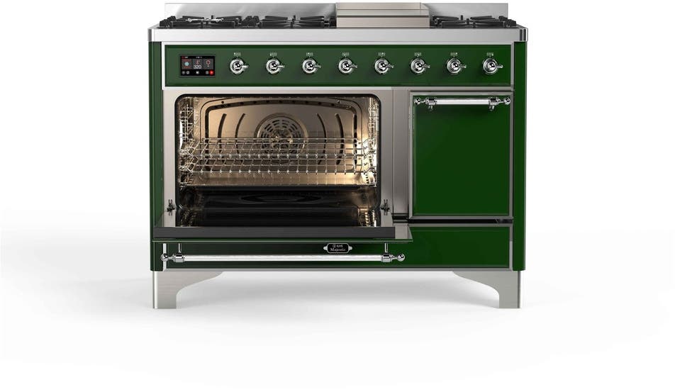 Ilve UM12FDQNS3EGC Natural Gas In Emerald Green W/ Chrome Trim