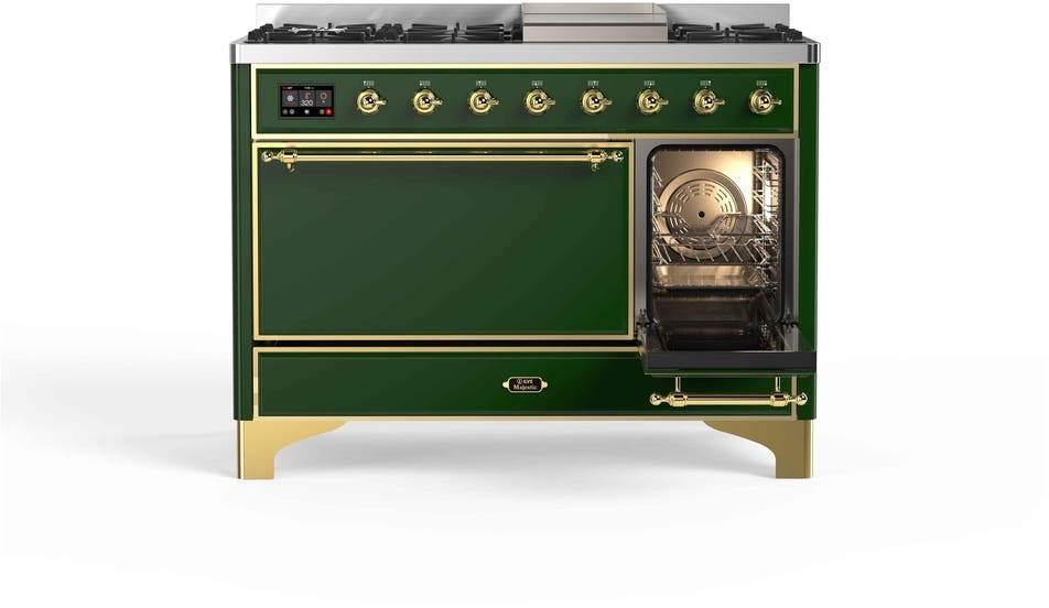 Ilve UM12FDQNS3EGGLP Liquid Propane In Emerald Green W/ Brass Trim