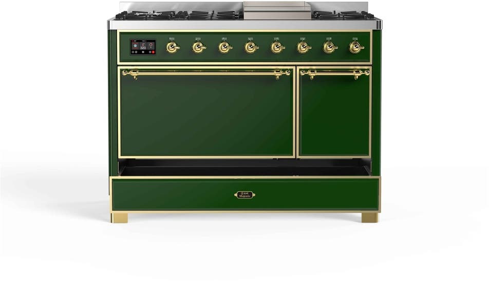 Ilve UM12FDQNS3EGGLP Liquid Propane In Emerald Green W/ Brass Trim
