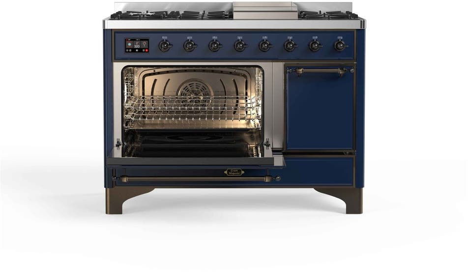 Ilve UM12FDQNS3MBBLP Liquid Propane In Midnight Blue W/ Bronze Trim