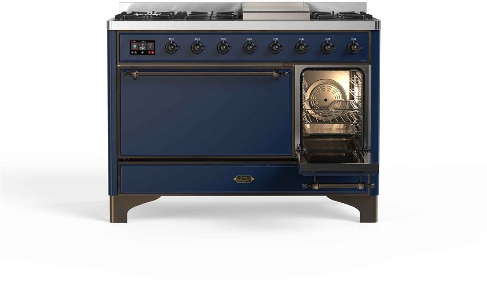 Ilve UM12FDQNS3MBBLP Liquid Propane In Midnight Blue W/ Bronze Trim