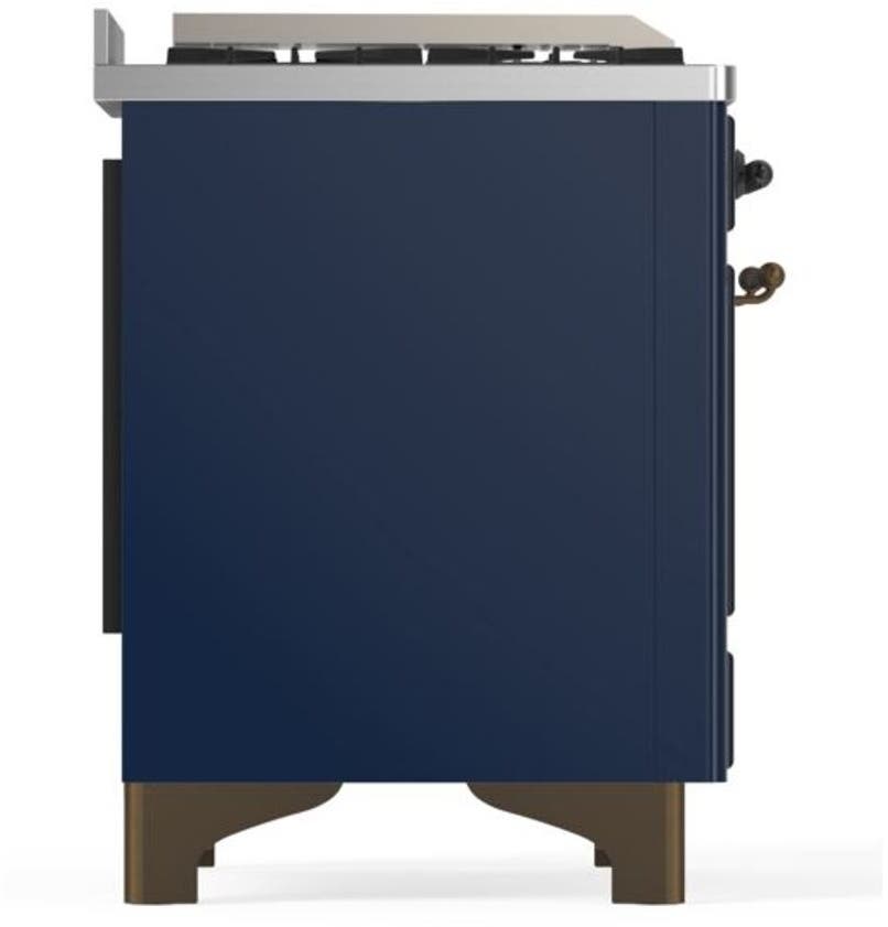 Ilve UM12FDQNS3MBBLP Liquid Propane In Midnight Blue W/ Bronze Trim