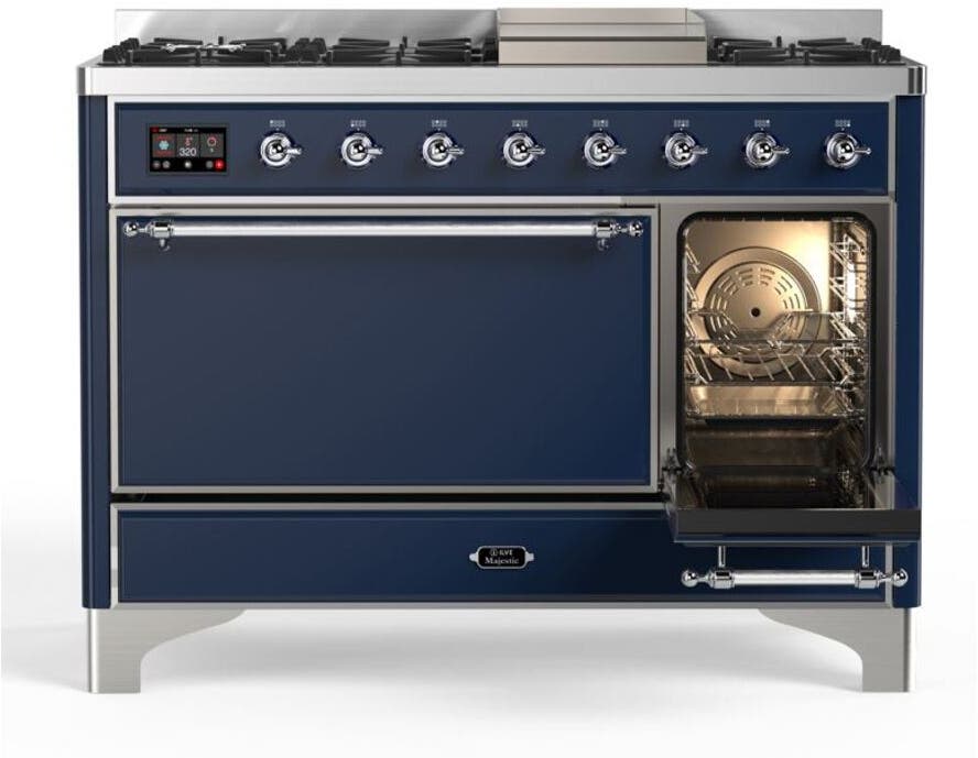 Ilve UM12FDQNS3MBC Natural Gas In Midnight Blue W/ Chrome Trim