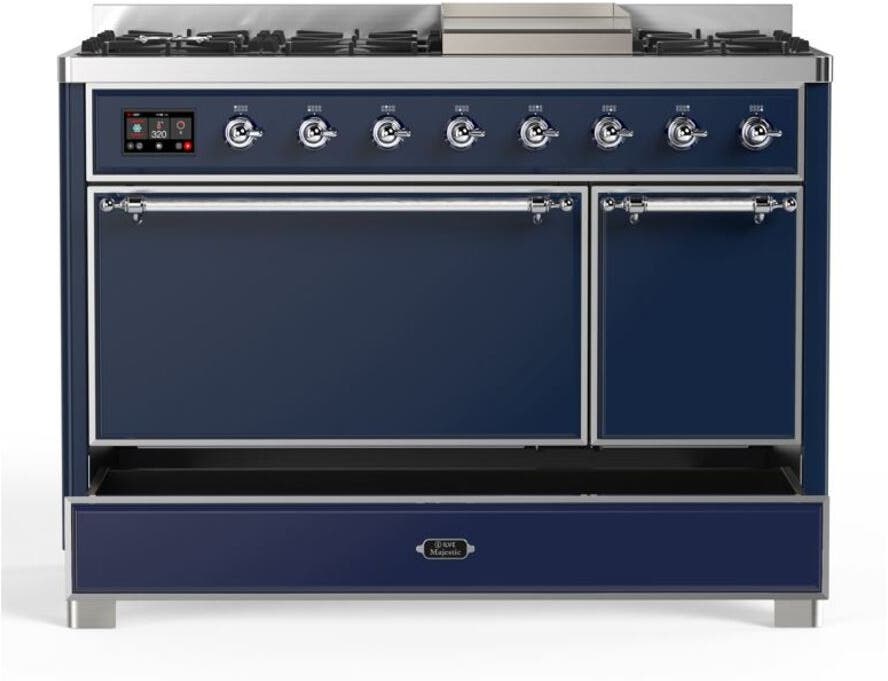 Ilve UM12FDQNS3MBC Natural Gas In Midnight Blue W/ Chrome Trim