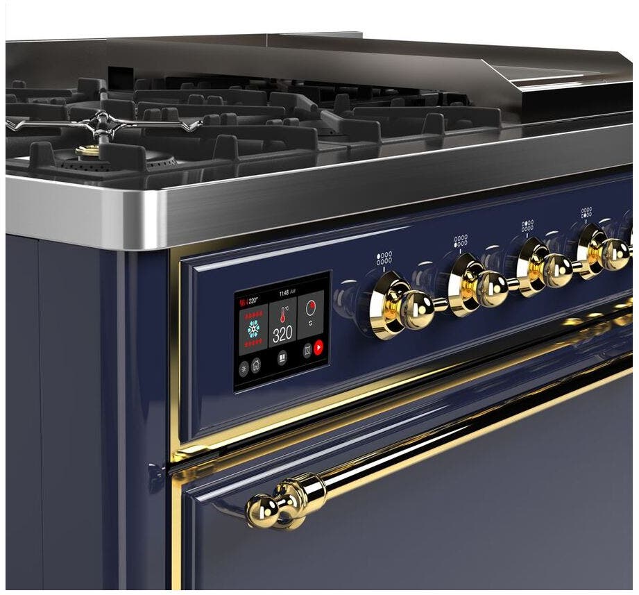 Ilve UM12FDQNS3MBGLP Liquid Propane In Midnight Blue W/ Brass Trim
