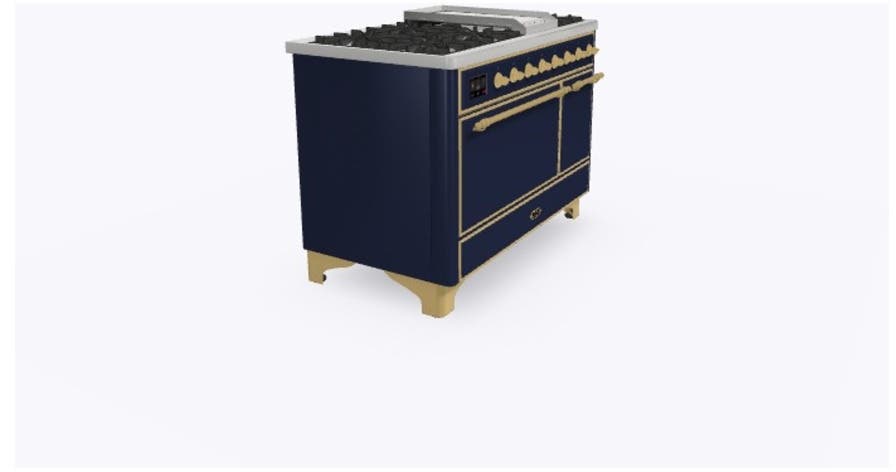 Ilve UM12FDQNS3MBGLP Liquid Propane In Midnight Blue W/ Brass Trim
