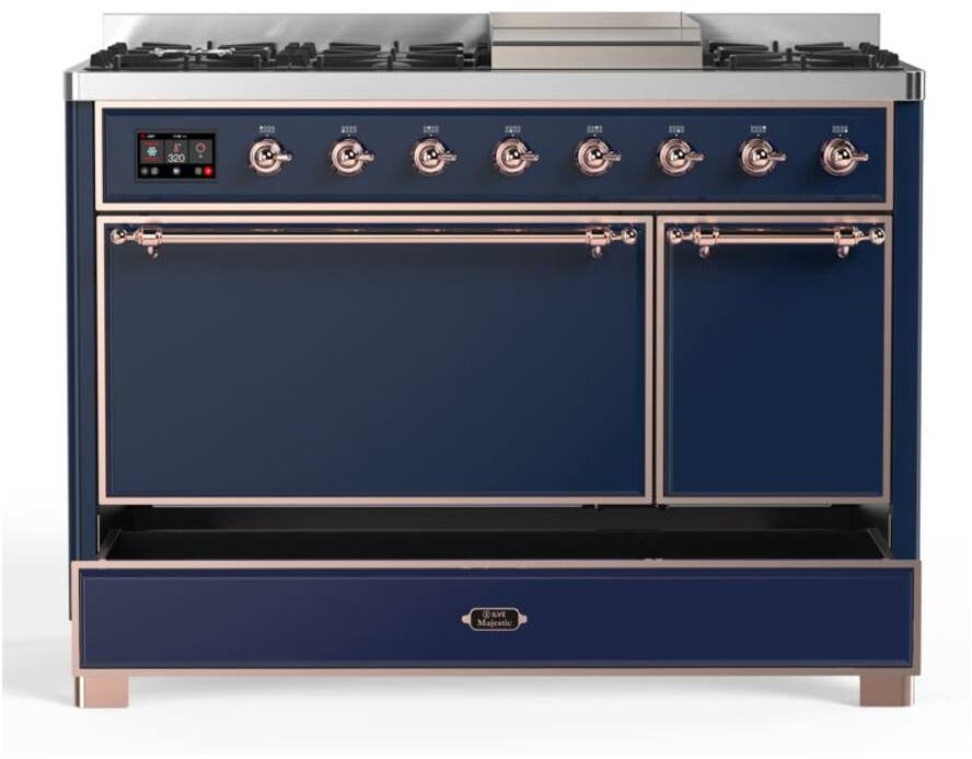 Ilve UM12FDQNS3MBP Natural Gas In Midnight Blue W/ Copper Trim
