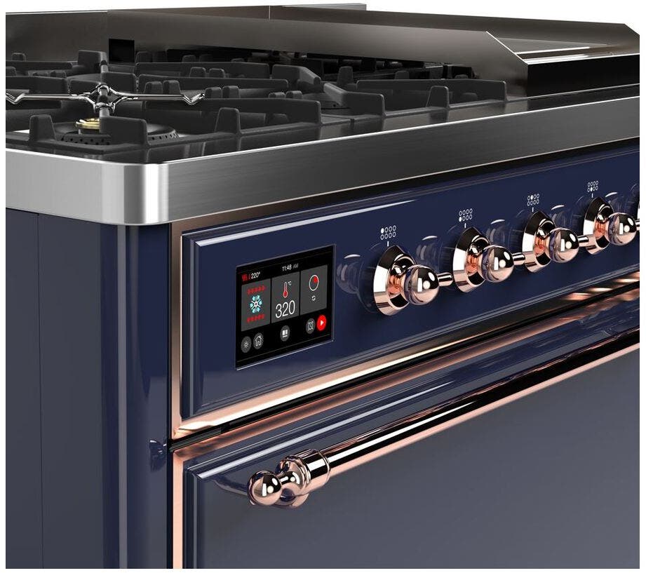 Ilve UM12FDQNS3MBPLP Liquid Propane In Midnight Blue W/ Copper Trim