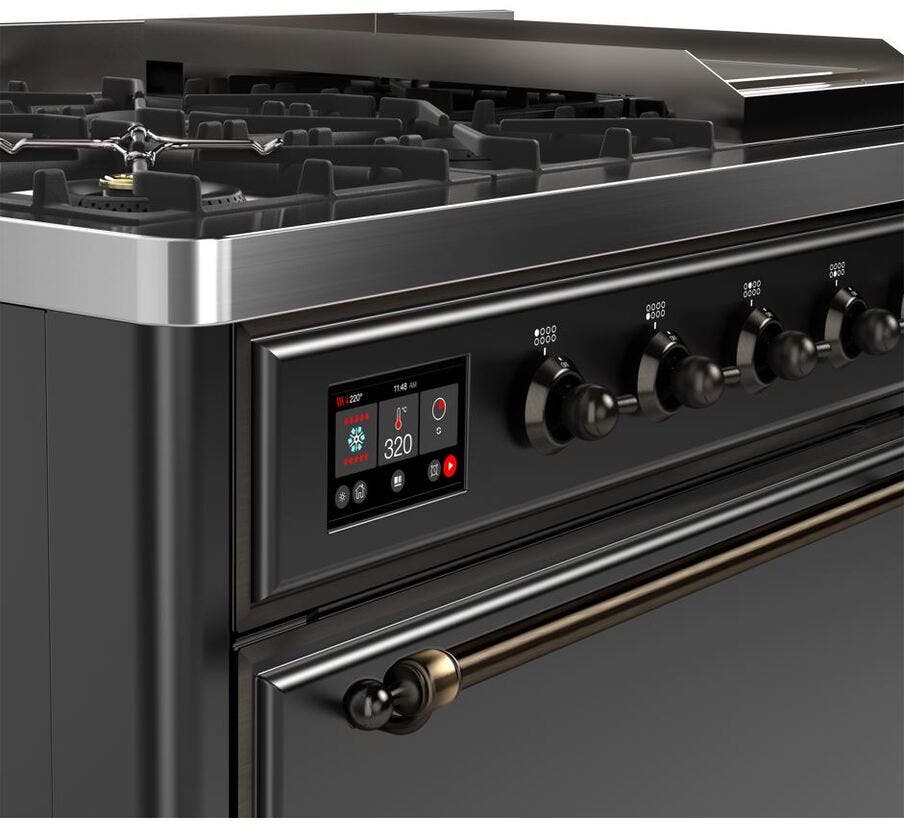 Ilve UM12FDQNS3MGB Natural Gas In Matte Graphite W/ Bronze Trim