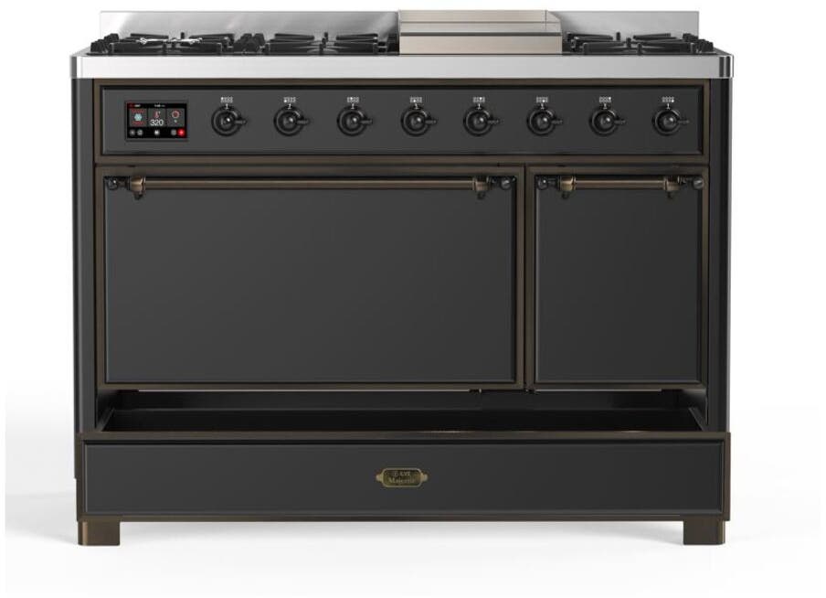 Ilve UM12FDQNS3MGB Natural Gas In Matte Graphite W/ Bronze Trim